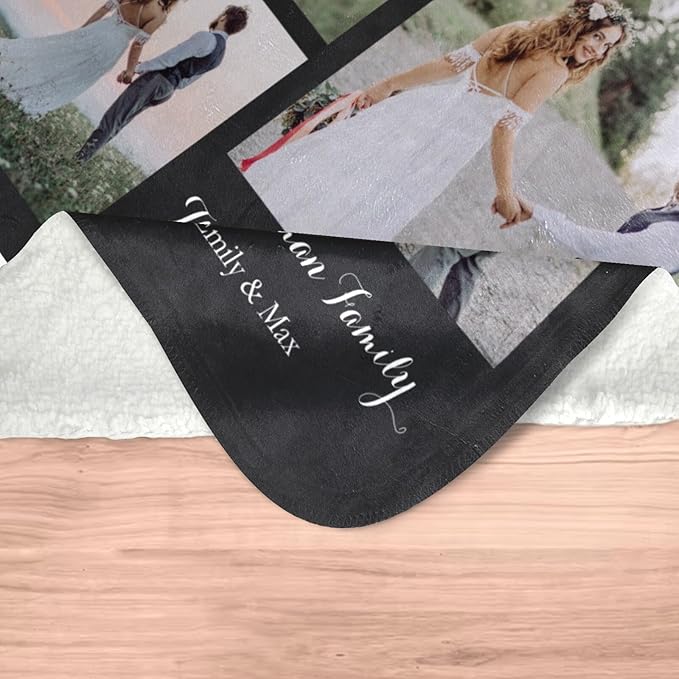 inkArts Custom Blankets with Photos, Personalized Photo Blankets Using My Own Photos, Customized Blanket with Pictures, Personalized Gifts for Women Men Baby Child