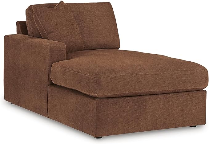 Signature Design by Ashley Contemporary Modmax Stain Resistant U-Shape Right-Arm Facing 6-Piece Sectional with Chaise and Storage Console, Orange