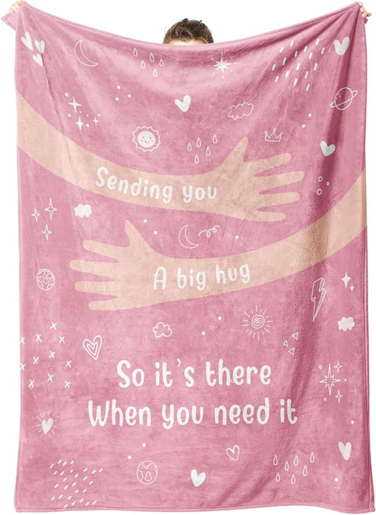 Afterprints Get Well Gifts for Women, Hug/Healing Blanket, Thinking of You/Breast Cancer/Sympathy/After Surgery Gifts for Friends, Sister, Coworkers, Soft Throw Blankets 60'' x 80''