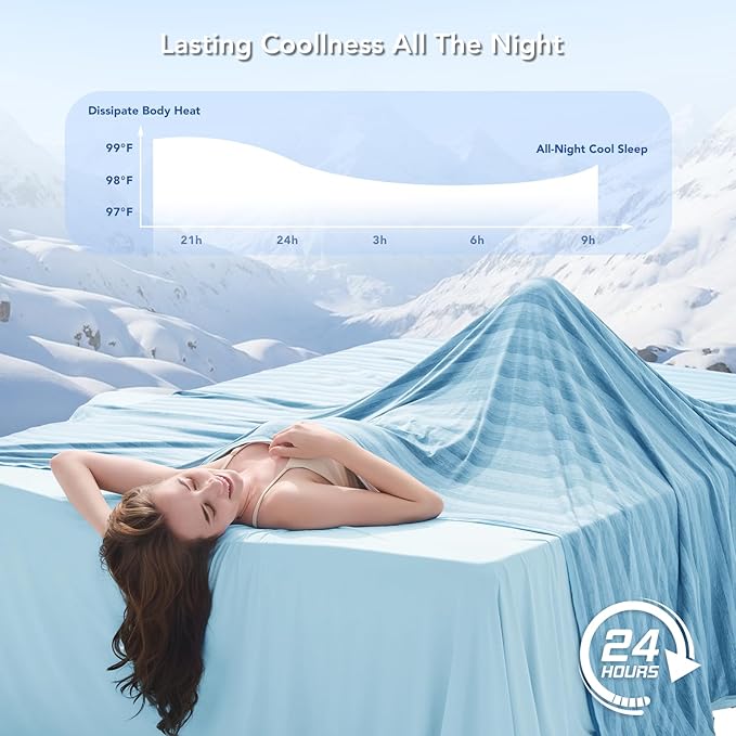 GOHERO Cooling Blanket King Size- 100"x90" Summer Cooling Throw Blanket for Hot Sleepers Arc-Chill Q-Max >0.45 Cool Fiber, Keeps Cool for Night Sweats, Soft Lightweight Sofa Blankets for Kid Adults