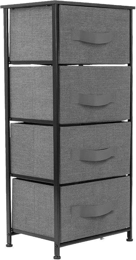 Sorbus Nightstand with 4 Drawers - Bedside Furniture & Night Stand End Table Dresser with Steel Frame, Wood Top, Easy Pull Fabric Bins for Home, Bedroom Accessories, Office & Dorm - Image 9