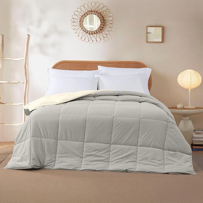 Modern Threads Down Alternative Reversible Comforter Ivory/Taupe California King