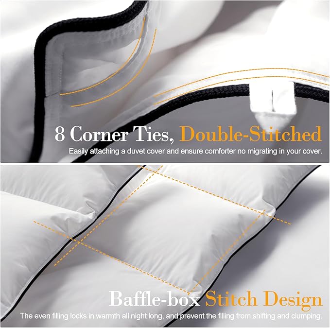 Down Fibers Comforter King Size,Luxurious All Seasons Hotel Collection Duvet Insert,54 Oz High Bulkiness Medium Warmth,Fluffy & Breathable for Bedroom, Guestroom, Hotel (Grey,68x90)