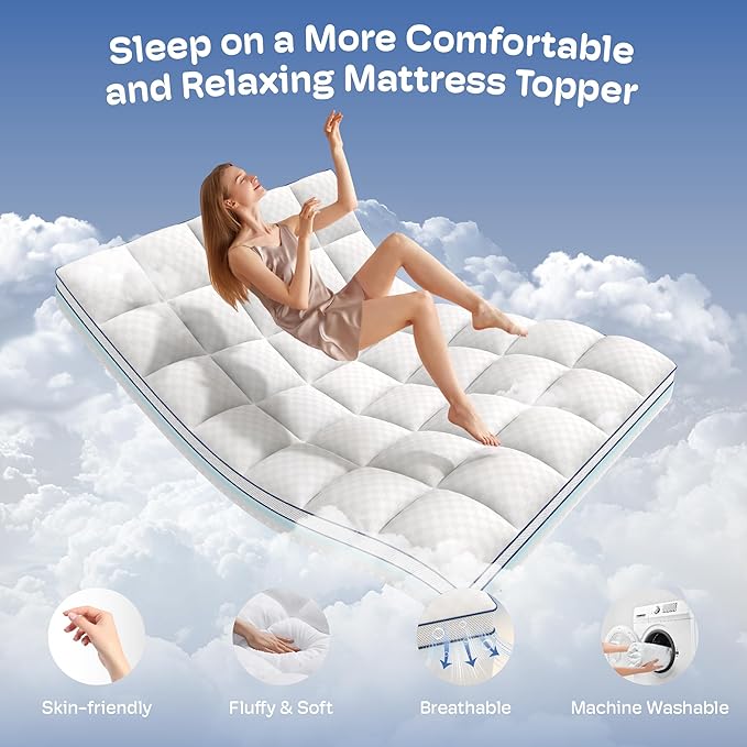 King Mattress Topper, 4.5 Inch Memory Foam Mattress Topper for Back Pain & Pressure Relief - 2.5" Cooling Memory Foam Soft and Supportive + 2" Pillow Top Mattress Pad Cover, with 8-21" Deep Pocket