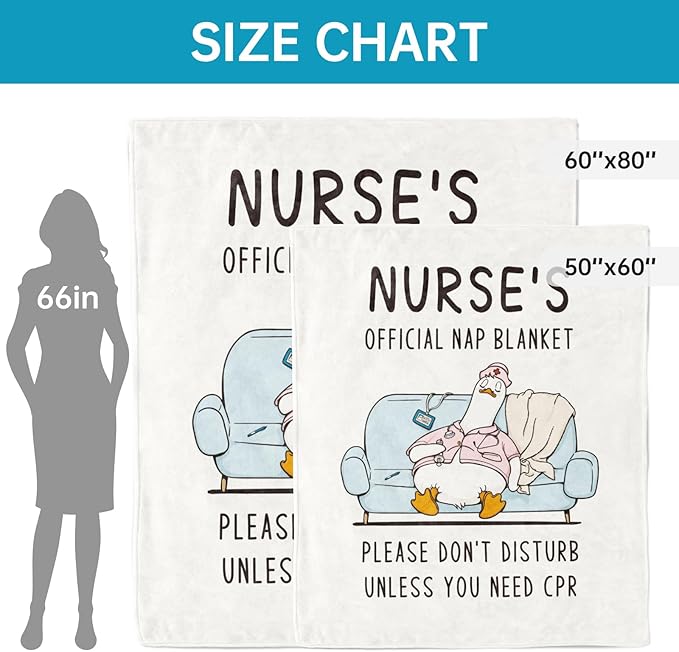 Nurse Gifts for Women/Men, Thoughtful Gifts for Nurses - Soft Nurse Blanket, LPN RN Nurses Week/Day Appreciation Gift, Nursing Student Graduation Gift Flannel Throw Blanket 80" x 60"