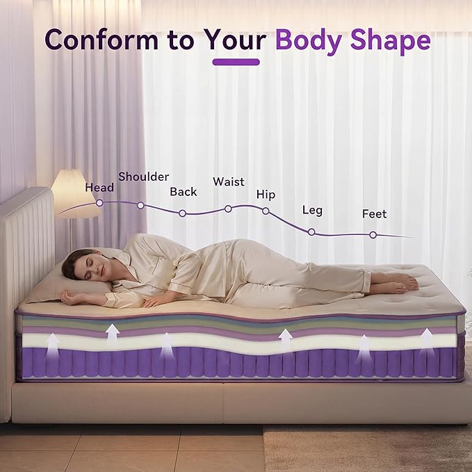 Susalt 12 Inch King Size Hybrid Mattress in a Box, CertiPUR-US Certified Mattress with Gel Memory Foam and Pocket Springs,Pressure Relief &Medium Firm,100-Night Trial