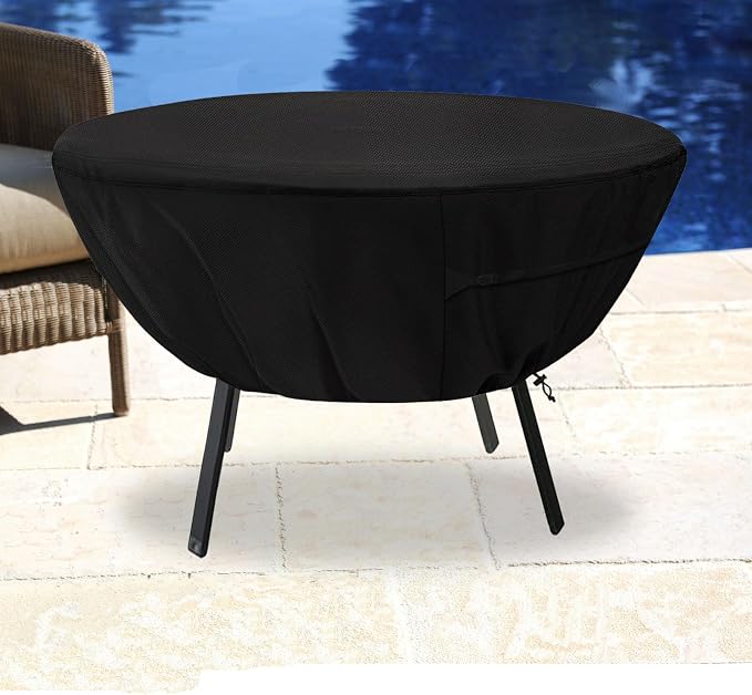 Round Patio Table Cover,Suitable for 36 Inch Diameter Patio Round Table,Waterproof Heavy Duty Round Outdoor Coffee Table Cover,Black - Image 8