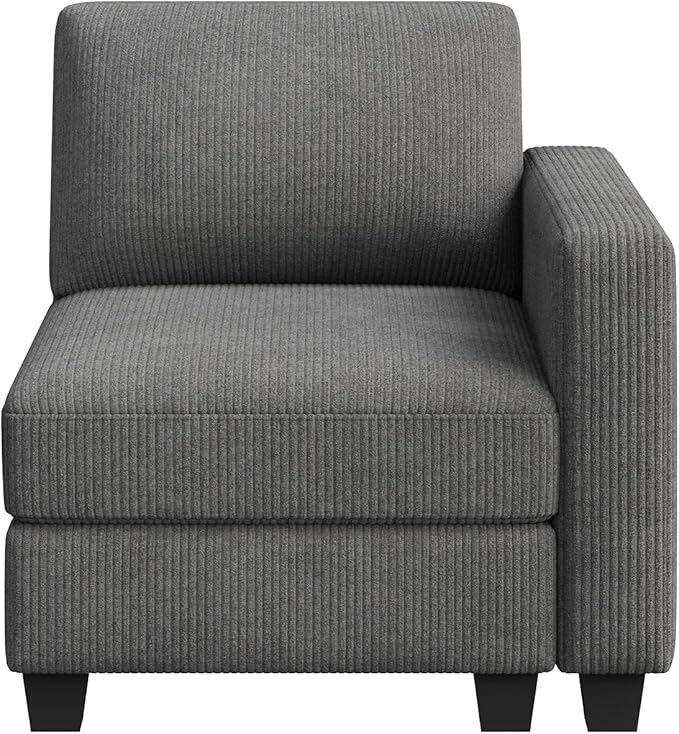 HONBAY Modular Sectional Sofa, Single Chair for Sectional Couch, Grey