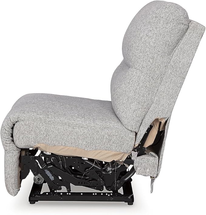 Signature Design by Ashley Acklen Place Stain Resistant Modern L-Shaped 6-Piece Power Reclining Sectional with Adjustable Headrest, USB Ports, Console, Storage and 3 Accent Pillows, Light Gray