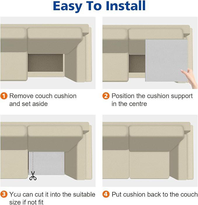 Couch Cushions Support for Sagging Seat -20"X 20"Curved Foam Sofa Cushion Support Board,Grey Couch Supporterfor Under The Cushions,Set of 3