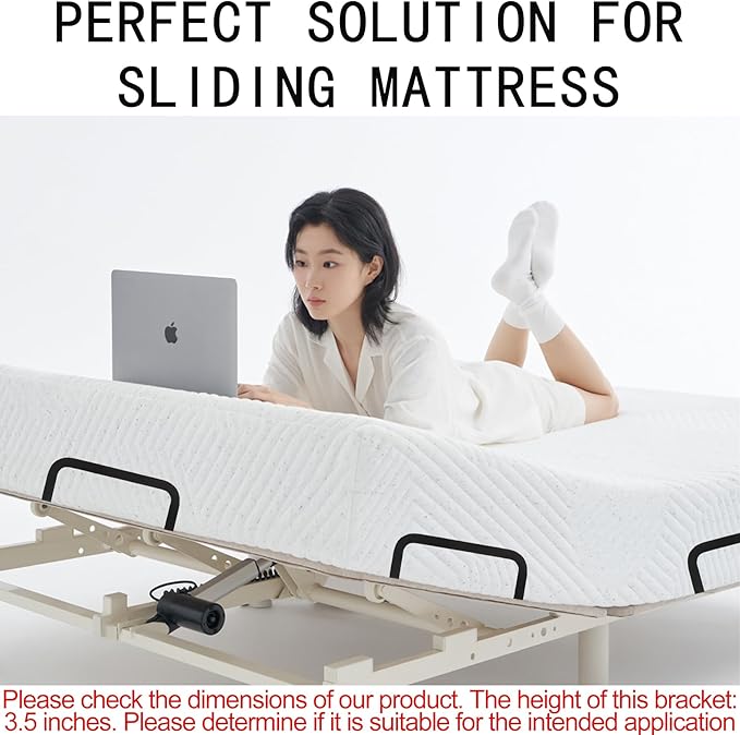6Pcs Mattress Retainer Bar Bracket Holder Keeping Mattress from Sliding for Foot of Platform Beds,Adjustable Beds,Rv Mattress,Mattress Slide Stopper Mattress Gripper