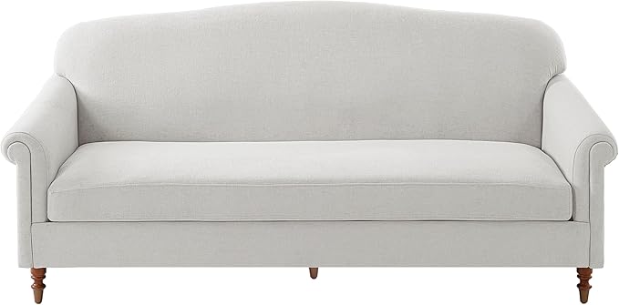 Christopher Knight Home Sola 77.5'' Modern Chenille Upholstered Loveseat Sofa with Rolled Armrest and Rubberwood Frame, 2-Seater Home Sofa Living Room, Comfy Couch for Hotel/Apartment, Light Grey