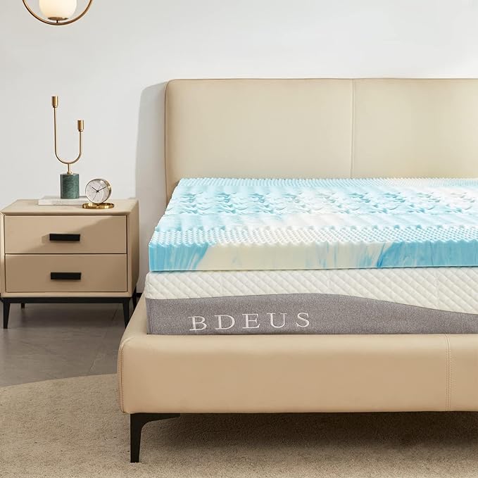 SINWEEK 3 Inch Mattress Topper 5-Zone Memory Foam Mattress Topper Pressure Relief Soft Mattress Pad, CertiPUR-US Certified, Full Size