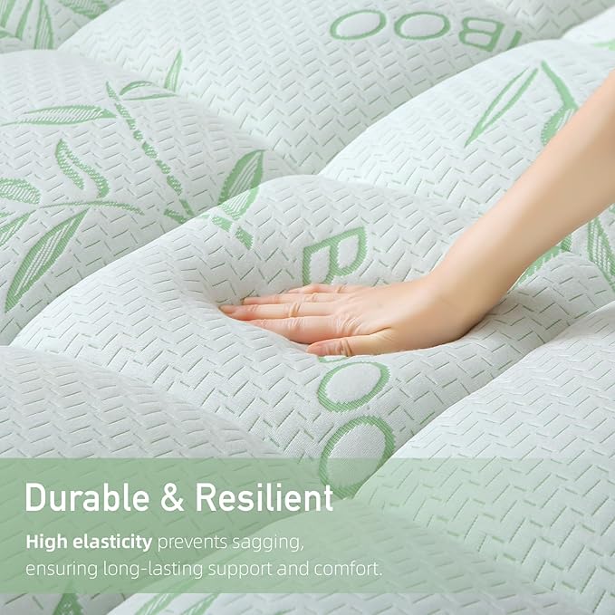 Extra Thick Mattress Topper Twin Size, Waterproof Soft Viscose Derived from Bamboo, Pillow Top Mattress Pad, Mattress Cover 1000GSM Filling with Deep Pocket for Back Pain Relief