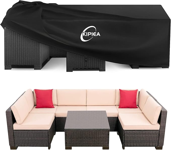 Kipiea Patio Furniture Covers Waterproof Winter, Heavy-Duty 420D Outdoor Patio Furniture Set Covers, No Tears Anti UV No Fading (79" L x 79" W x36" H) by Kipiea