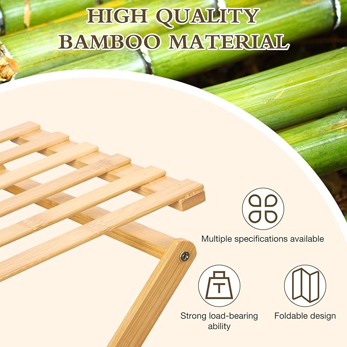 Bamboo Shoe Rack 6 Tier Foldable Shoe Rack Narrow Vertical Shoe Organizer Free Standing Shelf, Multifunctional Slim Storage for Entryway, Corner, Bedroom, Hallway, Wood Color - Image 2