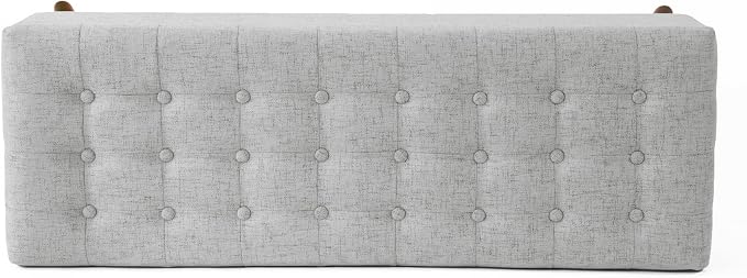 HomePop Modern Tufted Storage Bench|Homepop Home Décor|Bench with Storage for Living Room & Bedroom - Gray Woven - Image 6