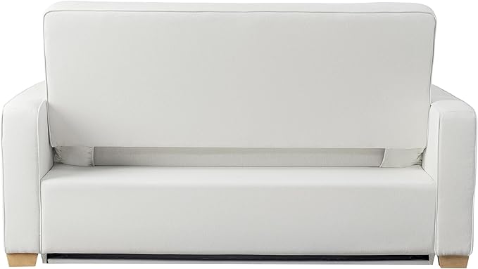 Serta® Ainsley Convertible Loveseat Sleeper Sofa – 3-in-1 Loveseat, Lounger & Queen-Size Sofa Bed, Pull-Out Sleeper Couch with DreamCoils®, Easy Assembly, Oyster Fabric