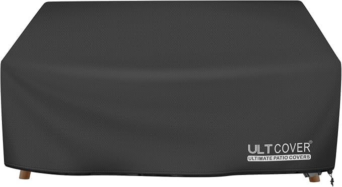 ULTCOVER Waterproof Outdoor Deep Seat Sofa Bench Cover 90W x 40D x 35H inch Patio Furniture Couch Cover, Black by ULTCOVER