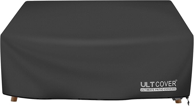 ULTCOVER Waterproof Outdoor Deep Seat Sofa Bench Cover 62W x 40D x 35H inch Patio Furniture Loveseat Cover, Black by ULTCOVER