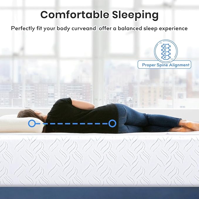 Cal King Mattress 8 inch, Cooling Gel Memory Foam Mattress, Mattress in a Box with Zipper Cover, Fiberglass Free, CertiPUR-US Certified, Adjustable Base Compatible