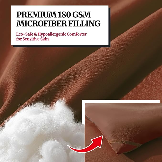 Duvet Insert Down Alternative Bedding Comforter Full Size - All-Season Bedding - Lightweight & Machine Washable(Chocolate, Full)