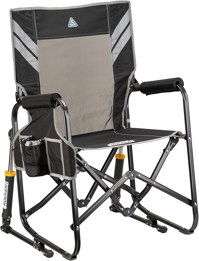 GCI Outdoor Stowaway Rocker - Varsity Black/Gray by GCIOUTDOOR
