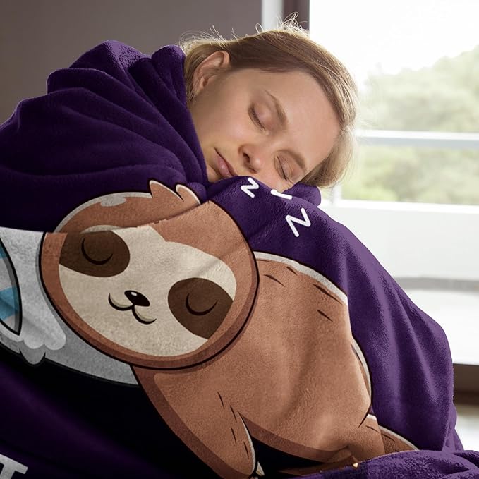 Funny Gifts for Mom Mothers Day, Mom is Charging Sloth Blanket, Birthday Gifts for Moms from Daguther Son, Moms Gift for Christmas, Soft Sloth Throws Blanket for Mother 60" x 50"