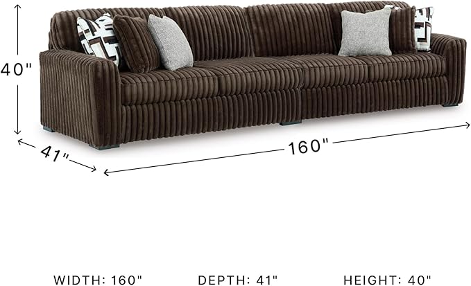 Signature Design by Ashley Midnight-Madness Contemporary Symmetrical 2-Piece Sectional with Reversible Seat Cushion, Dark Brown