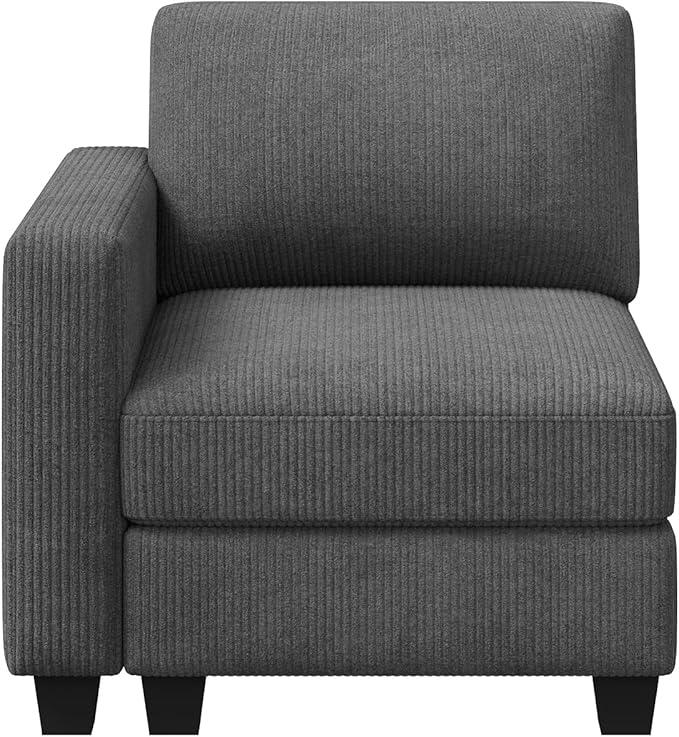 HONBAY Modular Sectional Sofa, Single Chair for Sectional Couch, Grey
