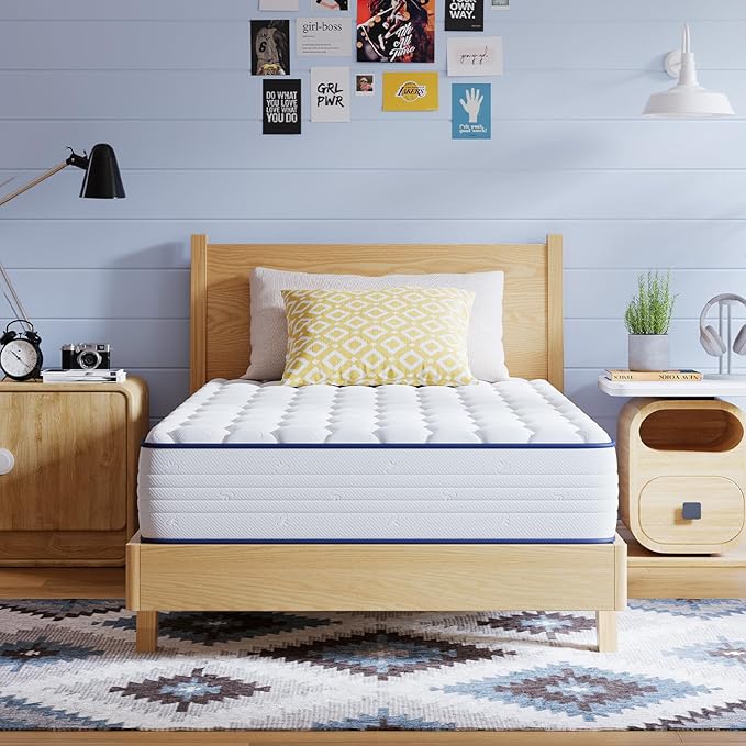 Avenco 8 Inch Full Size Mattress for Deep Sleep, Full Mattresses with Innerspring for Pressure Relief, Foam and Spring Hybrid Colchones Breathable Cover CertiPUR-US Certified Bed Mattress in a Box