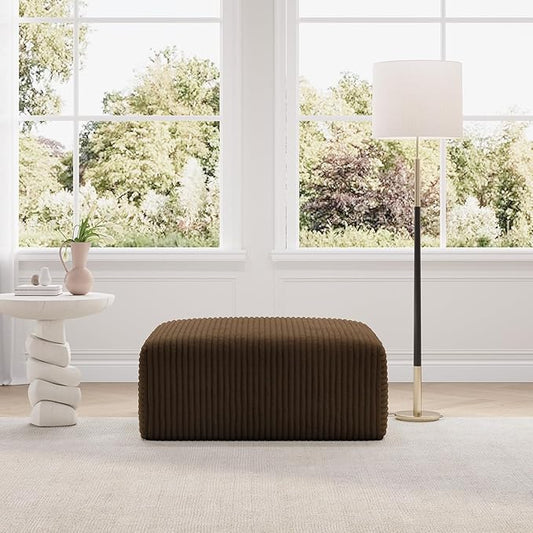 Novilla Modular Sectional Sofa, Modern Cloud Sectional Couch with Smarts Coil® Support, Upholstered Boneless Couch for Living Room Apartments Bedroom, No Assembly Required, Brown (Ottoman)