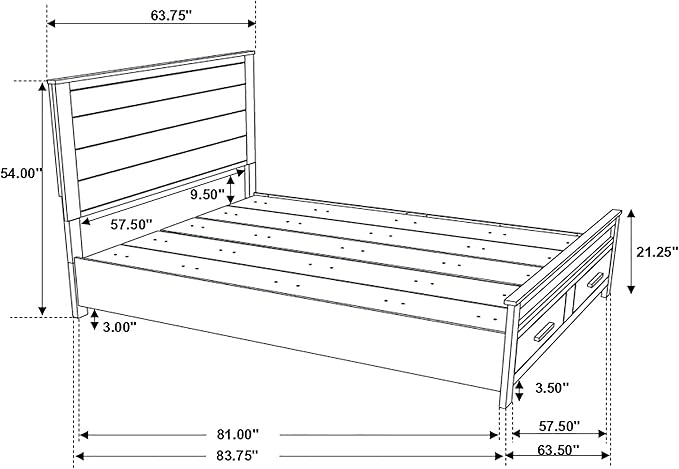 Coaster Home Furnishings Woodmont Farmhouse 4-Piece Bedroom Set Queen Size Storage Panel Bed Frame 54-inch Headboard Rustic Golden Brown 222631Q-S4