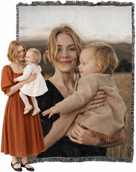 Pure Country Weavers Personalized Woven Photo Blanket - Not Printed - Custom Gift Picture Tapestry Throw 100% Cotton - Made in The USA (60x80)