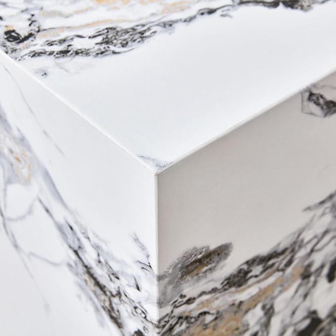 Cube End Table Wood Grain - Modern Side Table for Living Room, Contemporary Nightstand Sofa Table for Home, No Assembly