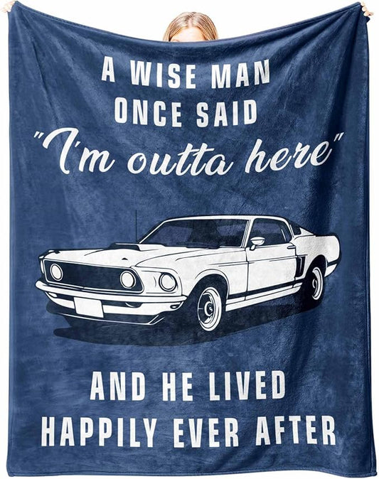 New Beginning Gifts for Men, Soft Flannel Blanket, Funny New Job Home Farewell Leaving Gifts for Coworker Boss Men, Retirement Gift for Man - 50’’ x 60’’
