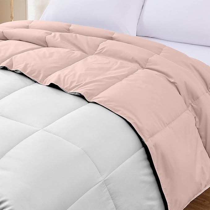 Modern Threads Down Alternative Reversible Comforter Blush/White Twin