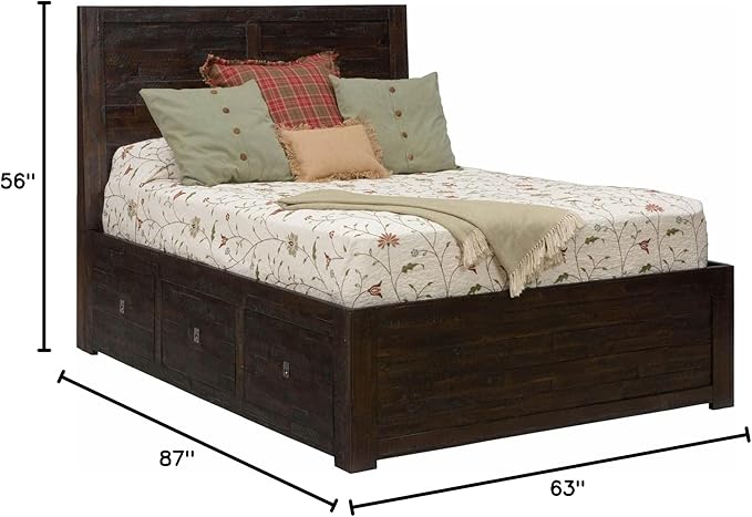 Jofran: , Kona Grove, Queen Storage Bed, 63"W X 87"D X 56"H, Deep Chocolate Finish, (Set of 1)