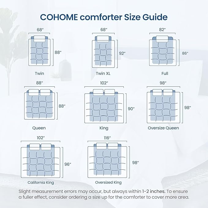 COHOME Premium California King Size Comforter, All-Season Quilted Down Alternative Duvet Insert, Luxury Hotel GentleSoft Comforter with Anti-Clump Tech & 8 Tabs - Reversible - Black 96 x104 inches