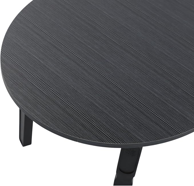 Folding Coffee Table, Small Portable Coffee Table with 4 Foldable Legs, Round Foldable Low Floor Tables for Living Room Home Office No Assembly 31.5 x 18.9 x 14.2 in (Black)