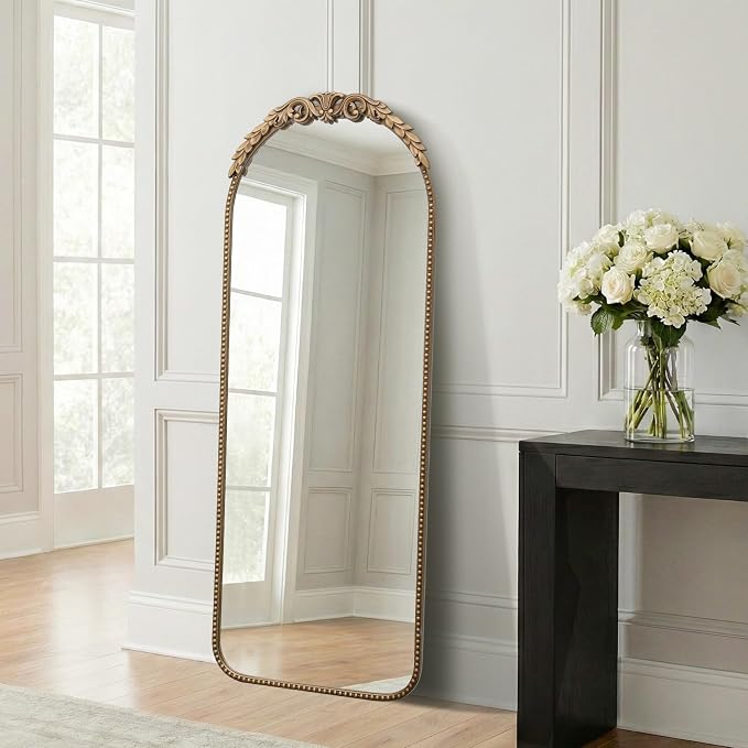 Besdomus Vintage Full Length Mirror: 56"x 21" Large Gold Floor Mirror - Traditional Ornate Baroque for Bedroom/Cloakroom/Entryway/Hallway - Home Decor for Living Room - Image 5