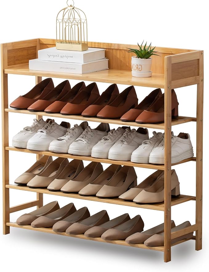 latifolia Bamboo Shoe Rack, 5-Tier Shoe Rack Organizer for Entryway, Living Room(Nature, 31.4''L) by Latifolia
