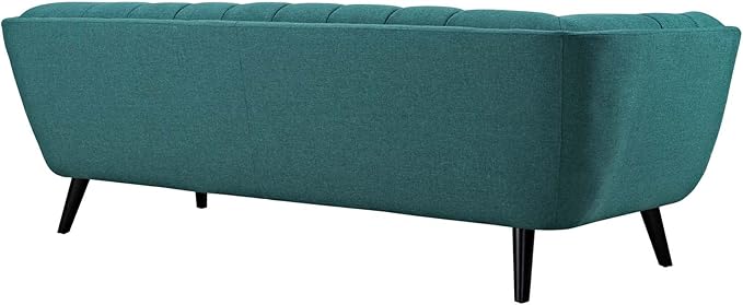 Modway Bestow Upholstered Fabric Button-Tufted Sofa In Teal