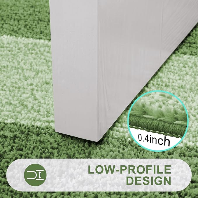 Kitinjoy Indoor Outdoor Door Mat, 59x24 Non-Slip Absorbent Dirt Trapper, Low-Profile Washable Inside Entrance Front Floor Mat, Sturdy Soft Entry Doormats for Entryway, Green - Image 4