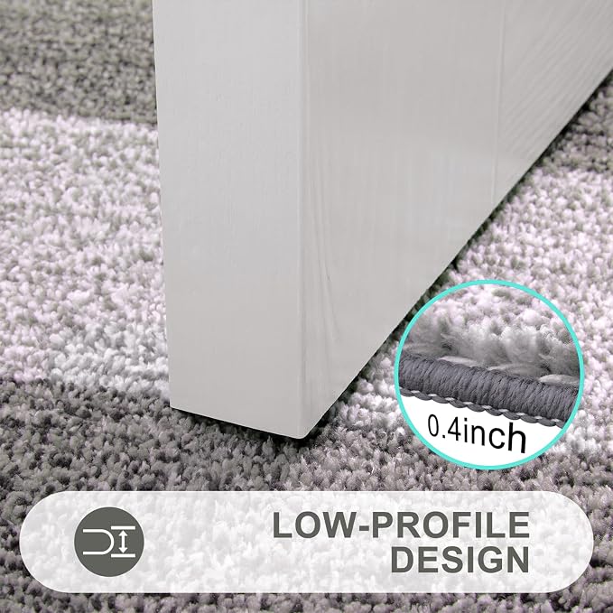 Kitinjoy Indoor Outdoor Door Mat, 47x24 Non-Slip Absorbent Dirt Trapper, Low-Profile Washable Inside Entrance Front Floor Mat, Sturdy Soft Entry Doormats for Entryway, Light Grey - Image 4