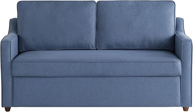 Serta® Corren 68.1" Queen Sized Convertible Sofa, Dream Coil® Comfort, Fingerguard® Pinch Point Protection, Sofa Chenille Fabric, Navy Blue