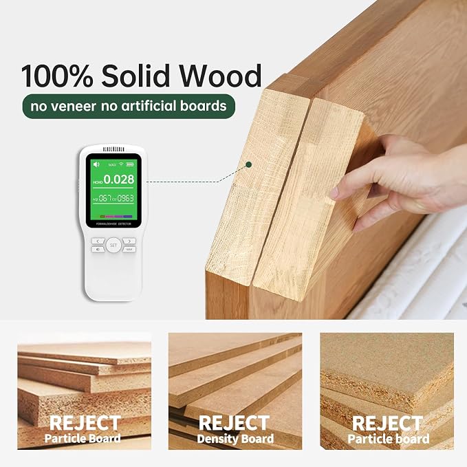 100% Solid Oak Wood Nightstand, Natural Wood Nightstand with Drawer Open Shelf, Mid Century Modern Night Stand, Small Side End Tables, Oak Bedside Table for Bedroom(16.54" Wx13.78 Dx20.47 H) - Image 8