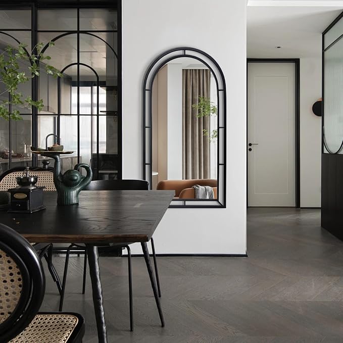 WAMIRRO 28"X53"Window Arched Black Full Length Mirror,Wall Mirror Decorative Black Window Pane Mirror Decor for Wall/Fireplace/Entryway/Hallway/Living Room/Bathroom - Image 7