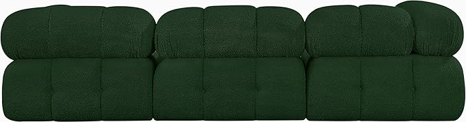 Meridian Furniture 611Green-S102A Ames Collection Modern | Contemporary Modular Sofa with Rich Green Boucle Fabric, Modular to Create Infinite Configurations, 102" W x 34" D x 28" H, Green
