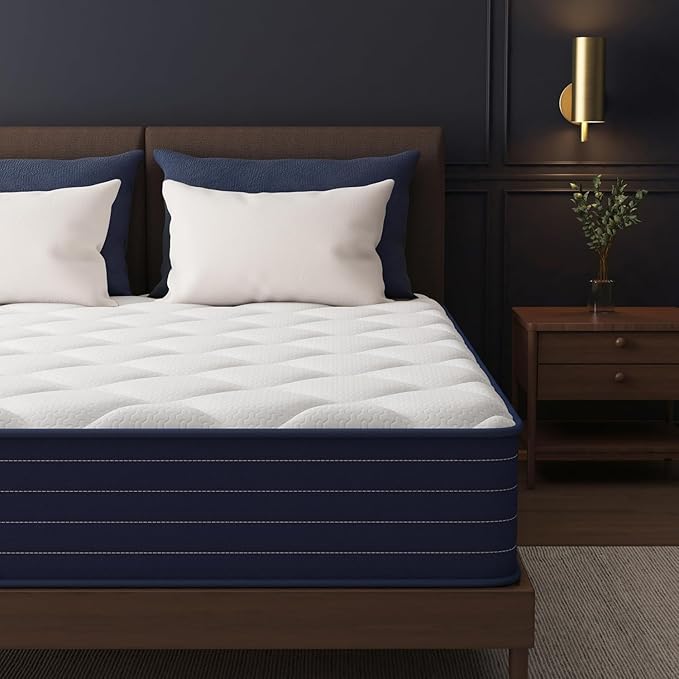 Traumliebe King Mattress, 14 Inch Hybrid Mattress with Pocket Springs and Memory Foam, Medium Firm Support, Motion Isolation, Breathable Comfort Layer, Mattress in a Box